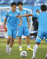 Japan team trains ahead of World Cup match against Colombia