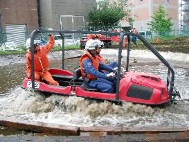 Fire agency demonstrates amphibious buggy
