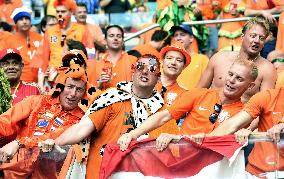 Supporters of Netherlands cheer at World Cup in Brazil