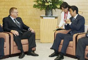 PM Abe meets IOC Coordination Commission chief Coates