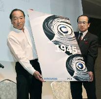 Artist hands 'Hiroshima Appeals' poster to Hiroshima mayor