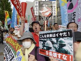 Protest against enhanced role for Japan's armed forces