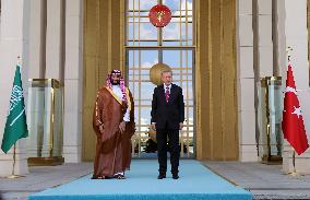 TURKEY-ANKARA-PRESIDENT-SAUDI ARABIA-CROWN PRINCE-MEETING