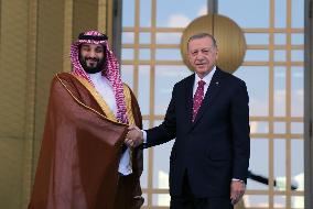 TURKEY-ANKARA-PRESIDENT-SAUDI ARABIA-CROWN PRINCE-MEETING