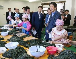 PM Abe visits Iwate Pref.
