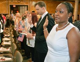 U.S. naturalization ceremony in New York