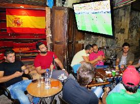 Syria citizens watch World Cup at coffee shop