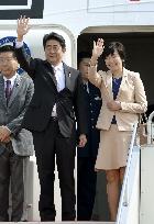 Abe leaves for 3-nation trip to Oceania