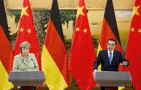 German chancellor, Chinese premier at press conference