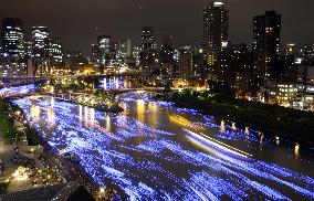 Festival using LEDs takes place on Osaka river