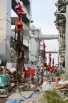 TEPCO shows installation work for underground ice wall