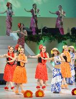 Spa resort hula girls perform in Tokyo