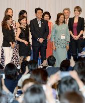 Japan PM Abe appears at women's biz conference