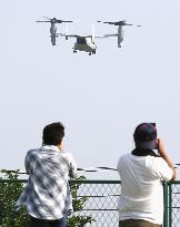 Osprey about to land at Atsugi base