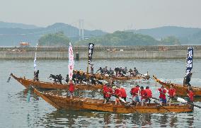 Traditional boat race held in Imabari, western Japan
