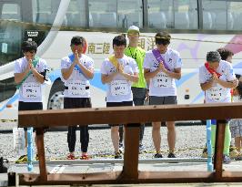 People in relay event pray for victims of 2011 disaster