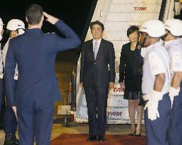 Abe arrives in Brazil