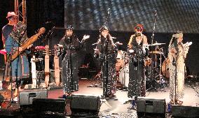 Ainu vocal group performs with ethnic instrument player