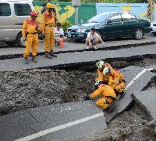 Rescuers search missing people at Taiwan explosions