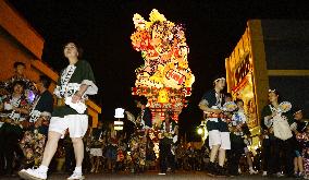 Giant float paraded at festival in northern Japan