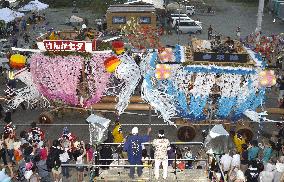 Floats clash at festival in tsunami-hit north Japan region