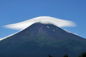 Cap cloud on top of Mt. Fuji