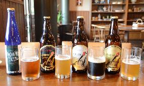 Various local beers shown in Noto, Japan