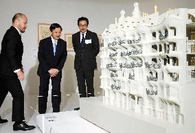 Crown Prince Naruhito visits Tokyo's Gaudi exhibit