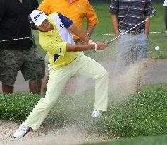 Matsuyama makes bunker shot at Barclays tournament