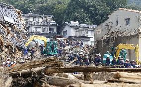 Aftermath of landslides in Hiroshima
