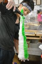 63.4-cm-tall tower of shaved ice sold at noodle shop