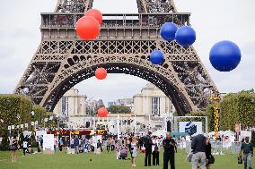 Balloons hoisted to height of 2011 tsunami at Paris event