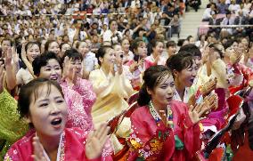 N. Korean women applaud pro wrestling in Pyongyang