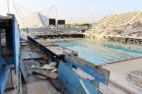 Press seats at Athens Olympic pool remain abandoned
