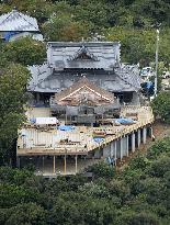 Big wooden stage under construction at Kyoto temple