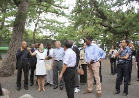 Foreign envoys in Japan tour World Heritage site
