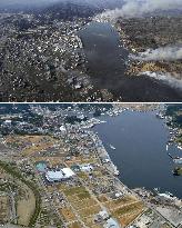 Kesennuma city before and after 2011 disaster