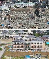 Northern Japan city before and after 2011 disaster