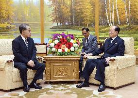 Son of late Japanese political bigwig meets N. Korea's top figure