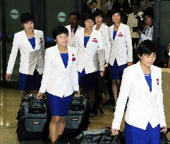 N. Korean athletes arrive in S. Korea for Asian Games