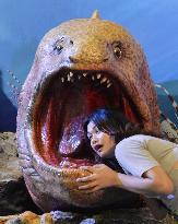 Giant moray mockup at Bangkok aquarium