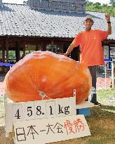 Farmer from Chiba Pref. wins giant pumpkin competition