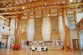 Inside of all-wood town building in Iwate Pref.