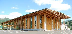 All-wood town building in Iwate Pref.