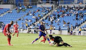 Japan-Kuwait Asian Games soccer match before sparse audience