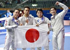 Japan wins men's fencing foil team event at Asian Games