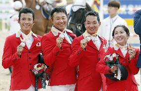 Japan claims silver in equestrian eventing team jumping