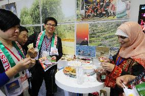 Palestine's booth for tourism fair in Tokyo