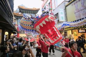 Parade for China's National Day held in Yokohama Chinatown