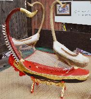 Burmese harps on display in Yangon